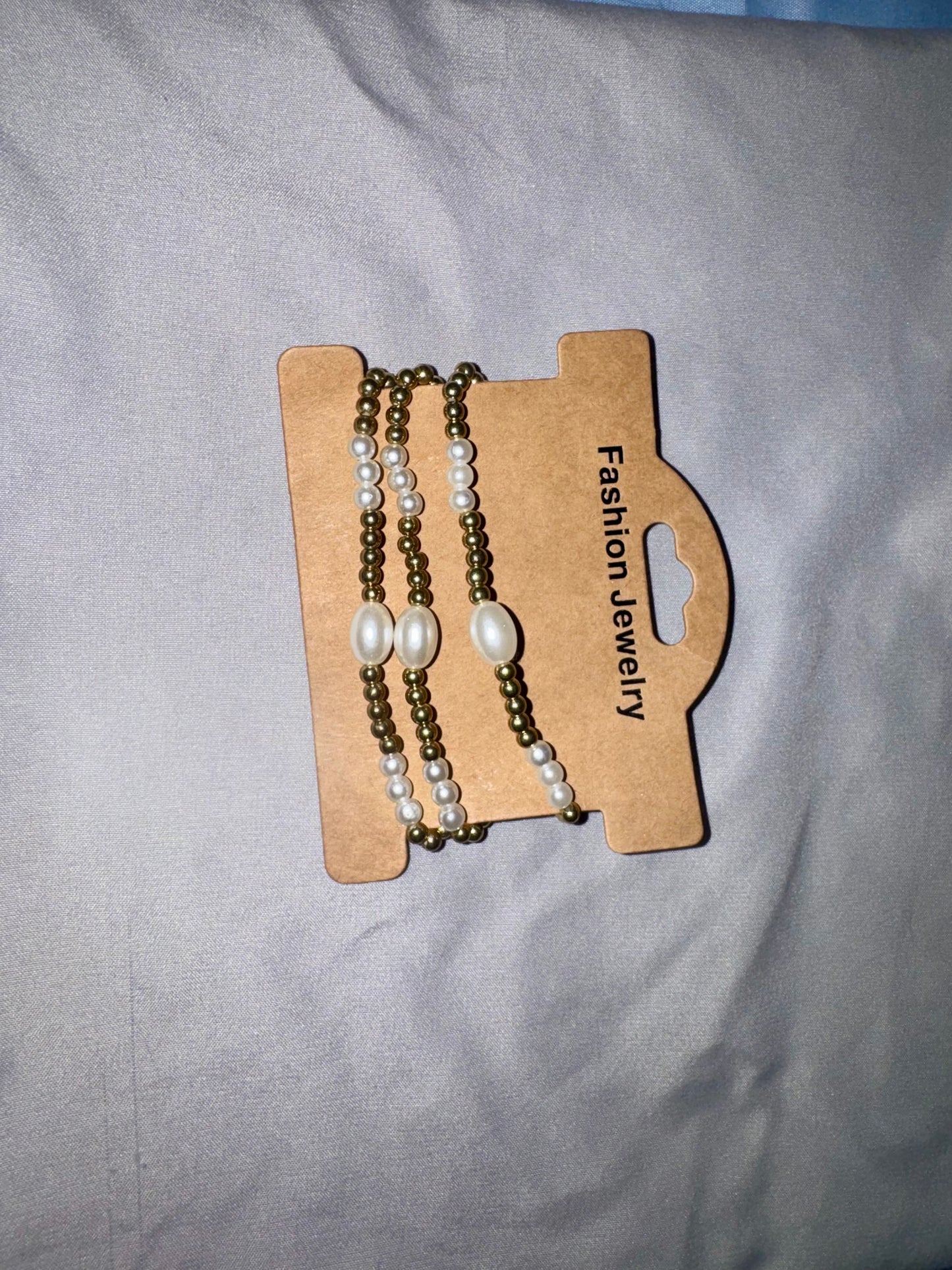 Multiple Pearl Gold Bracelet
