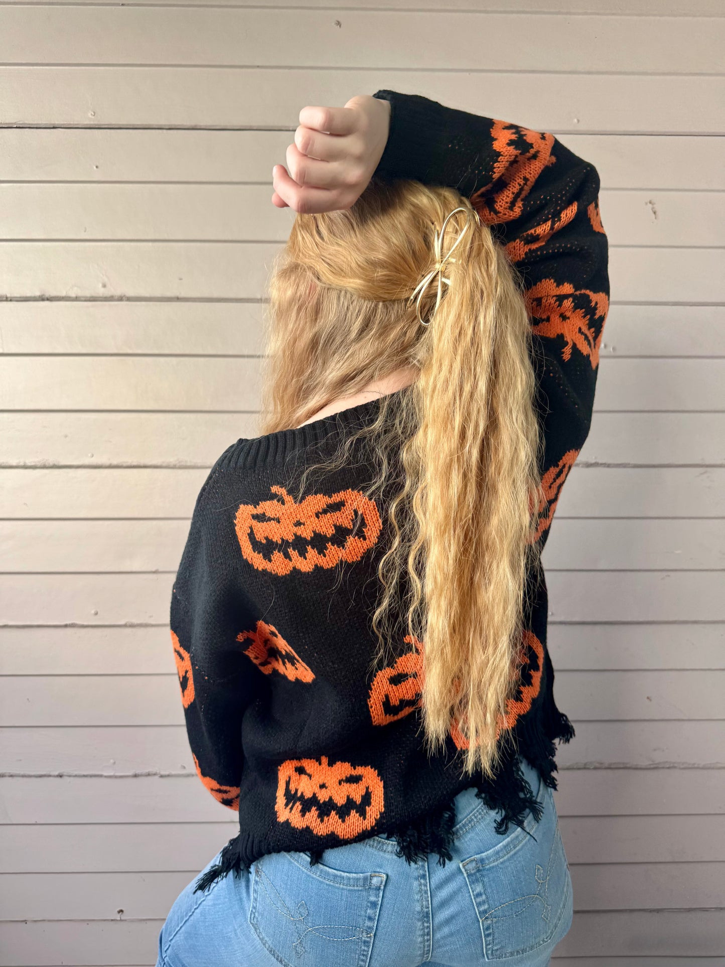 Halloween Pumpkin Knit Sweater