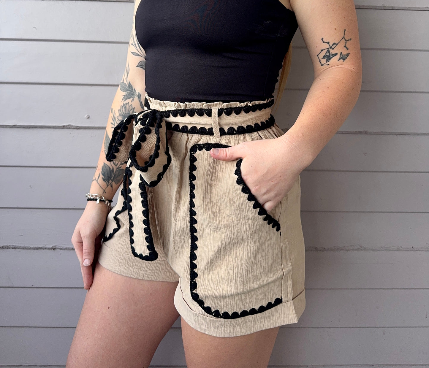 High Waisted Tie Shorts