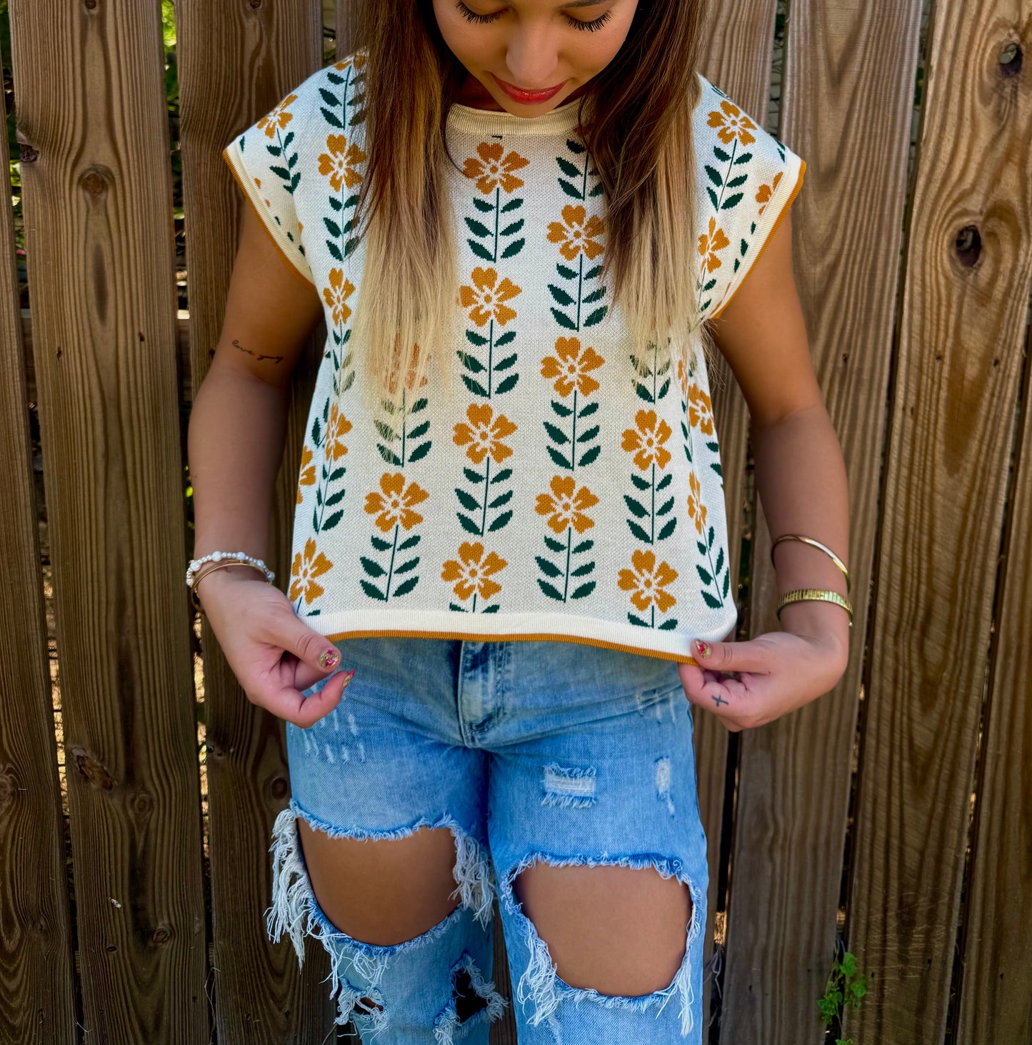 Floral Knit Top