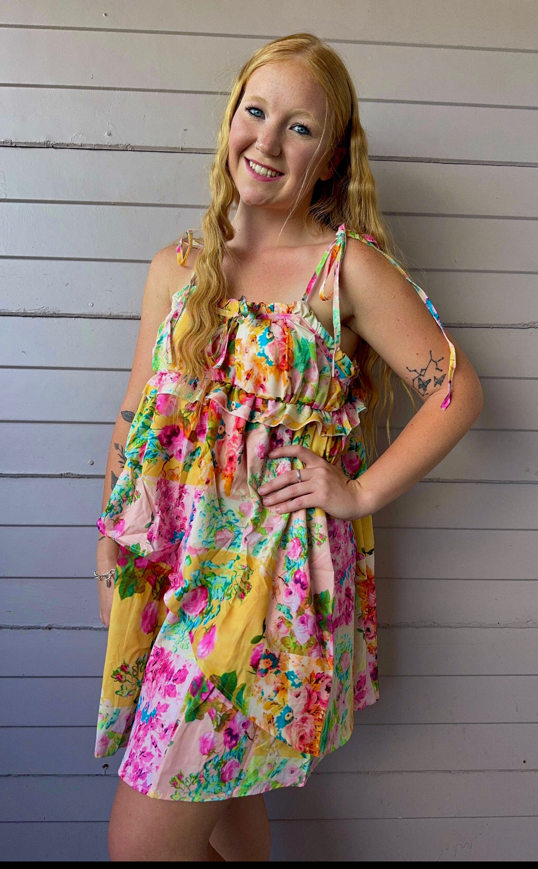 Boho Bow Pleated Slip Dress