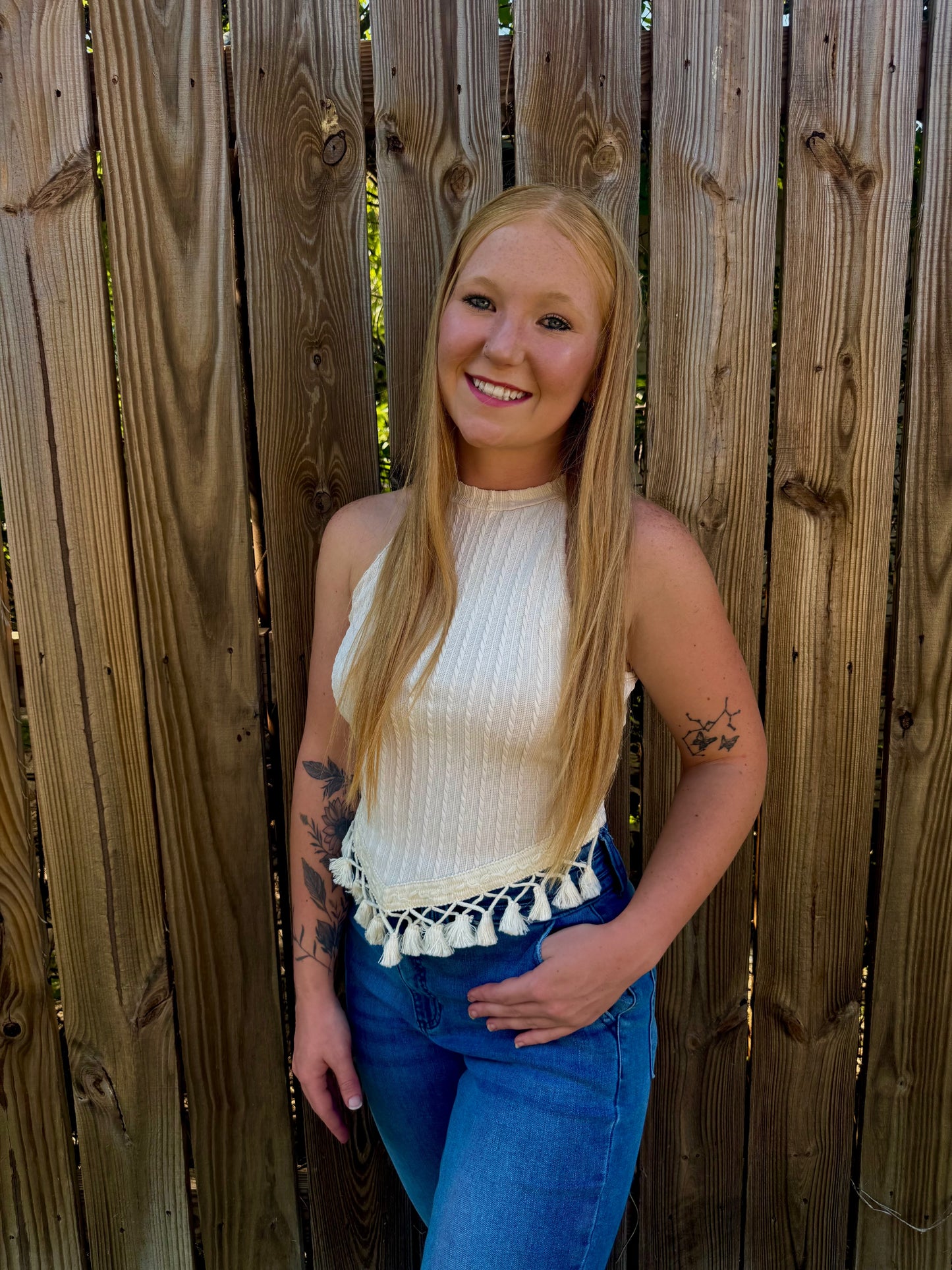 Apricot Halter Knit Top