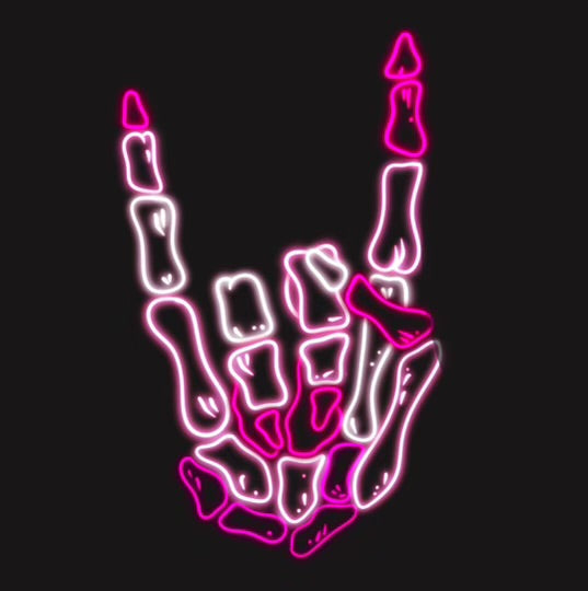 Pink Skeleton Black long-sleeve