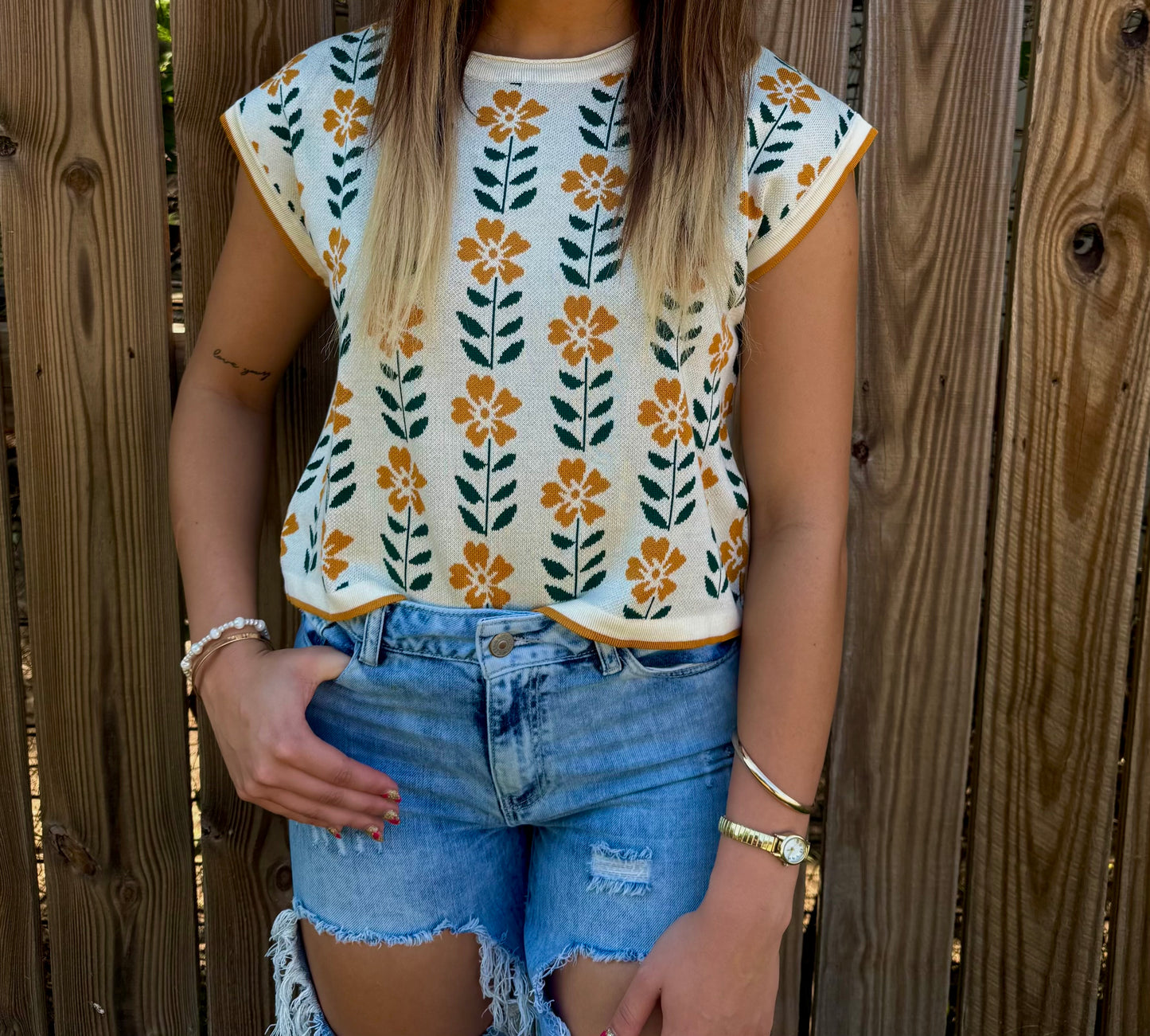 Floral Knit Top