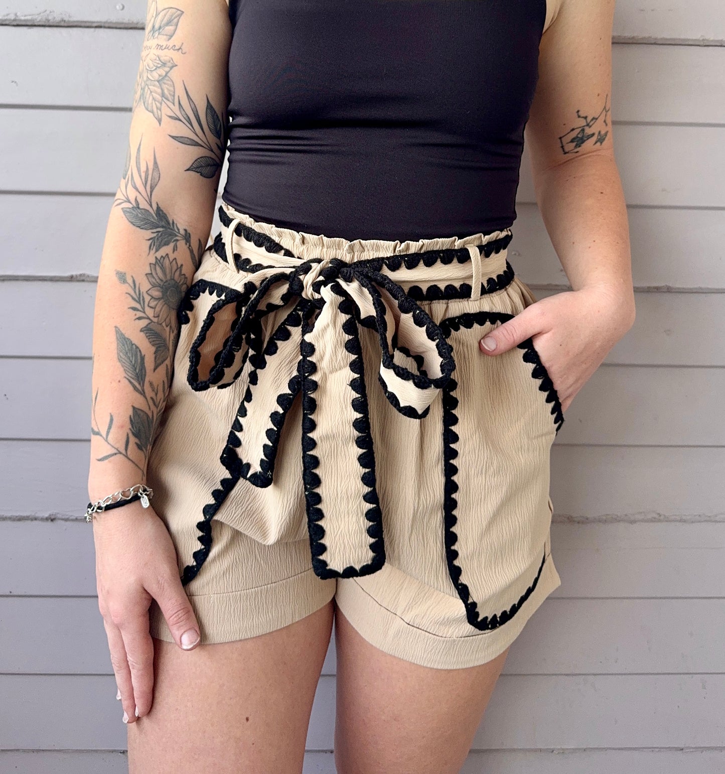 High Waisted Tie Shorts