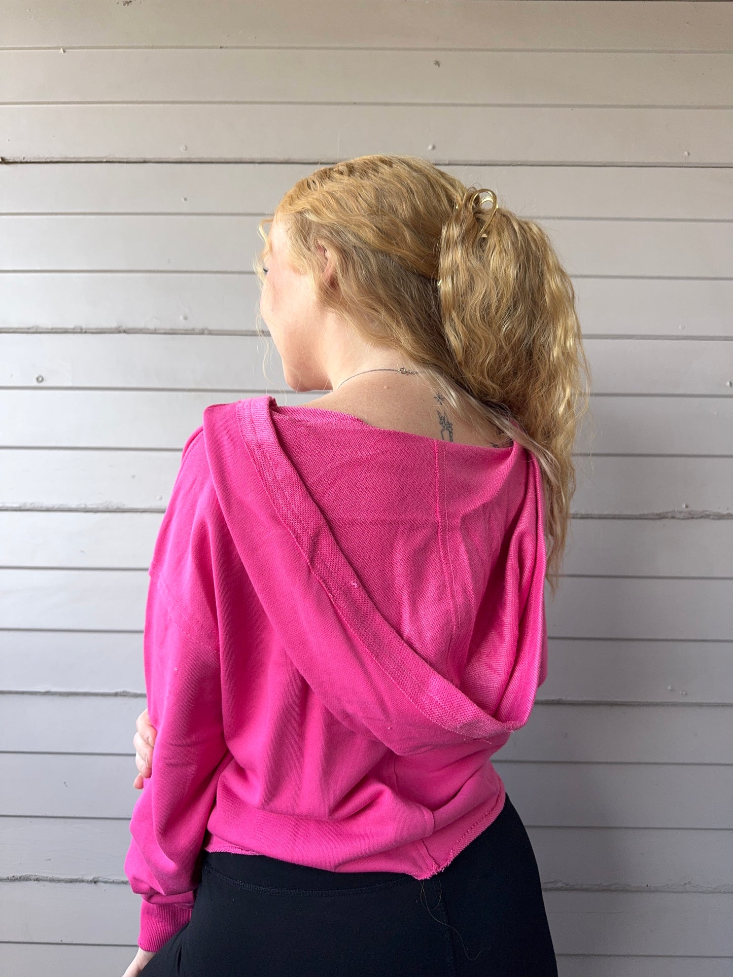 V-Neck Hooded Pullover Sweater