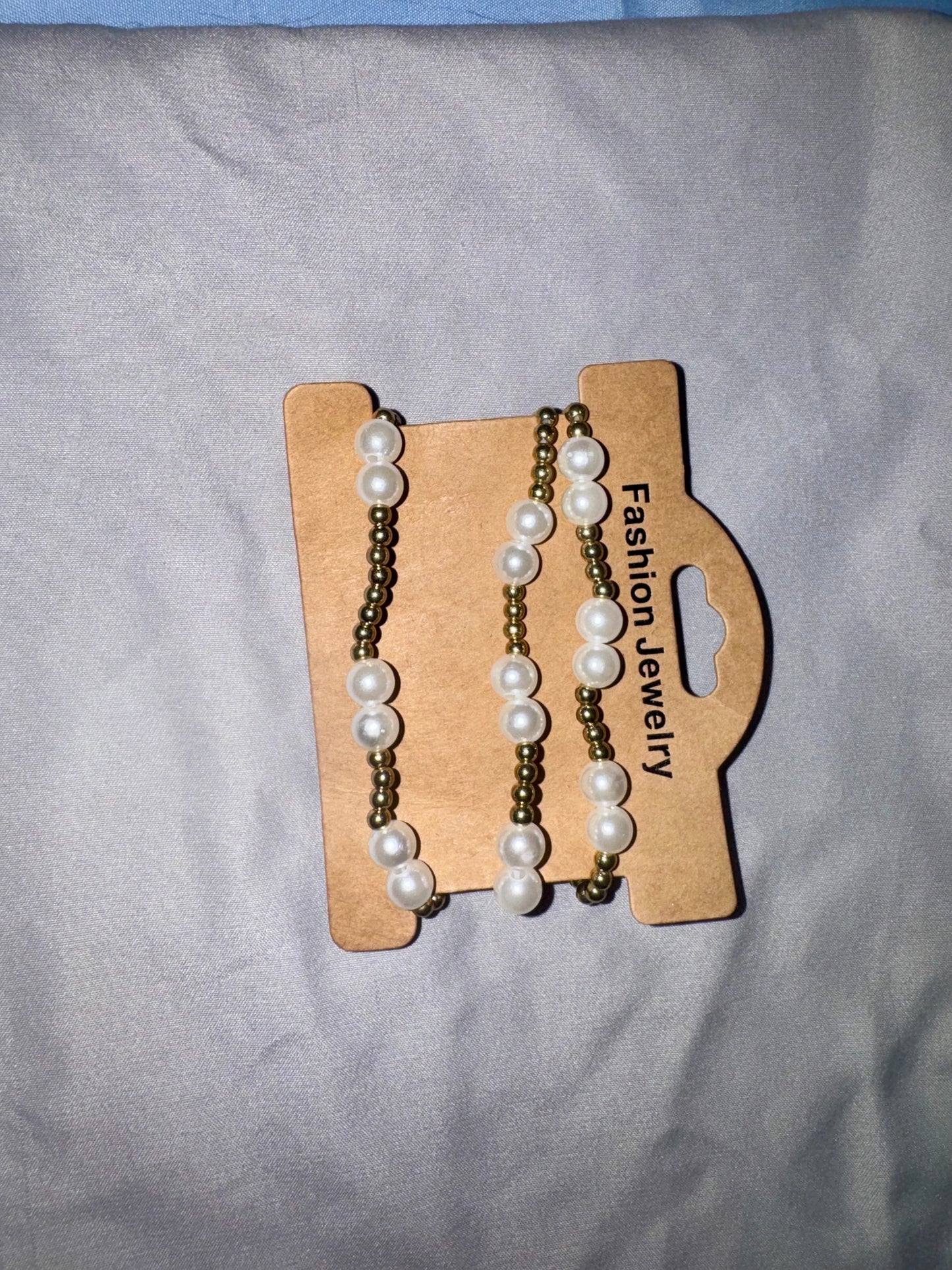 Double Pearl Gold Bracelet