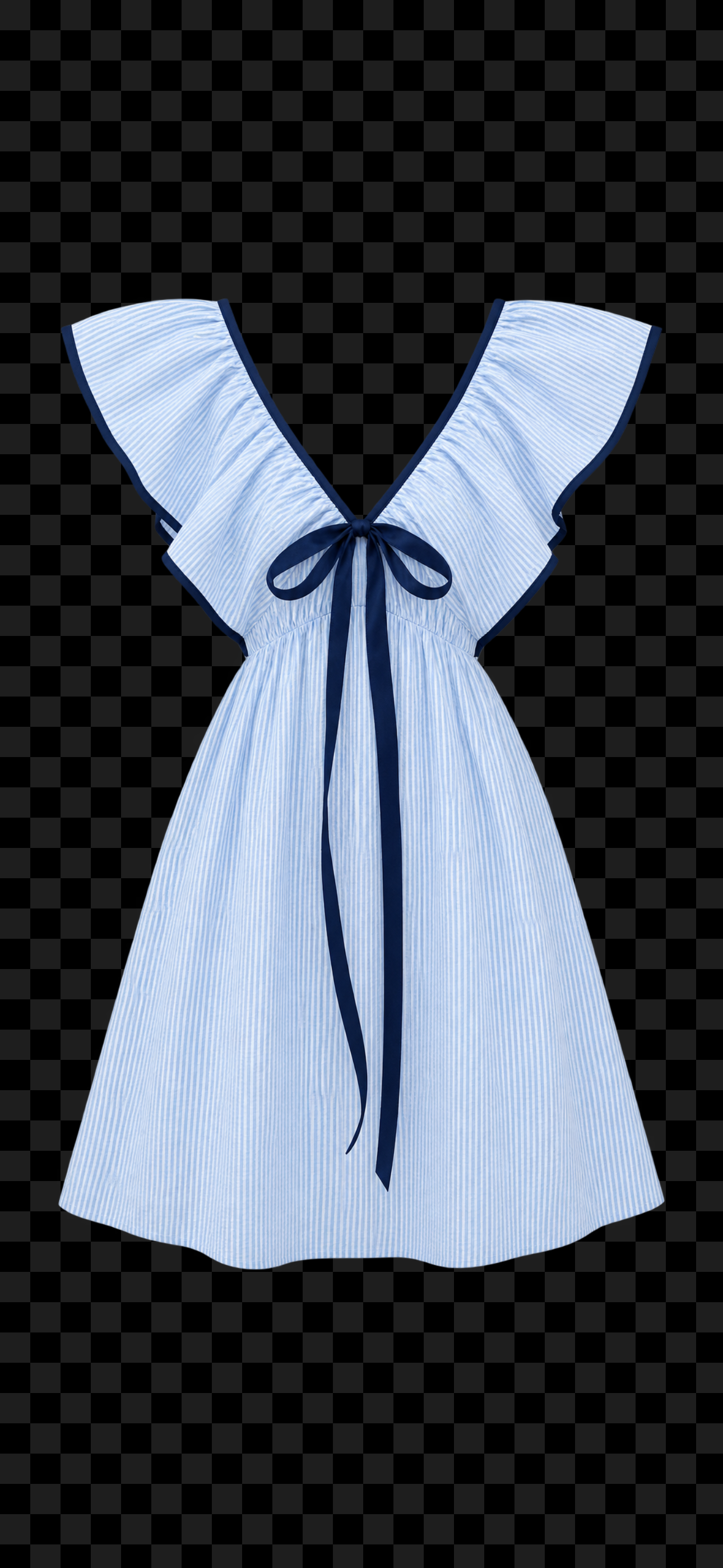 V-Neck Ruffle Flutter Sleeve Dress