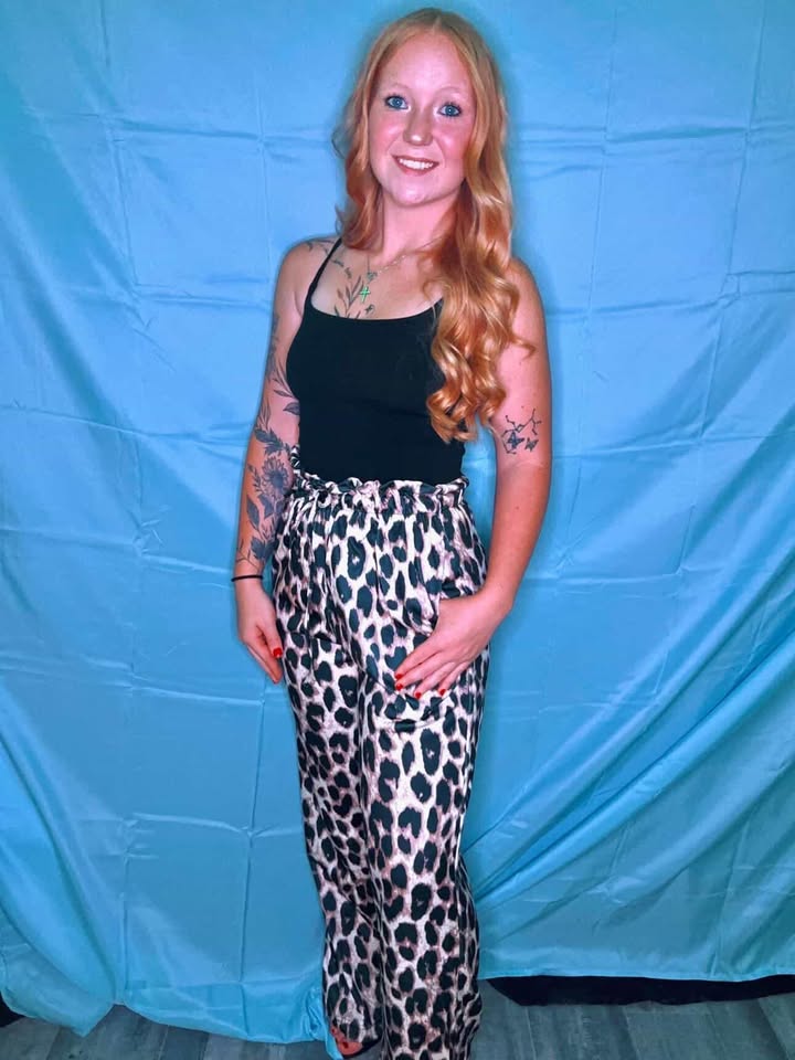 Leopard Pleated Wide Leg Pants